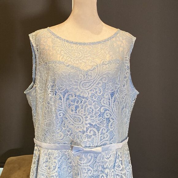 Women’s Blue Floral Lace High Low Cocktail Party Bridesmaid Dress Size XL NEW - Picture 2 of 12
